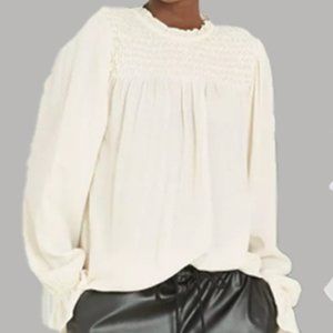 Cream cute detail long sleeve